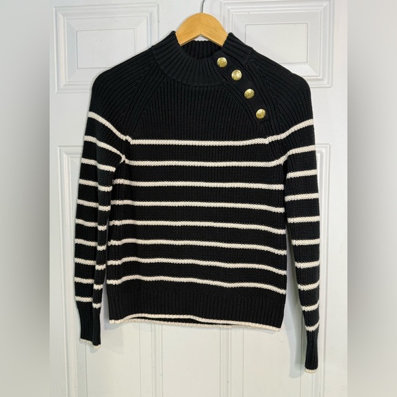 J. Crew Black and White Cowl Neck Sweater - Picture 1 of 3